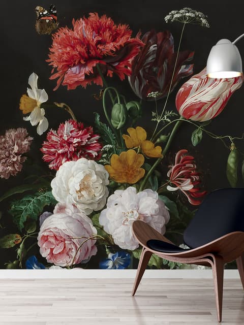 Dutch Florals Still Life Flowers in Vase Wallpaper Mural