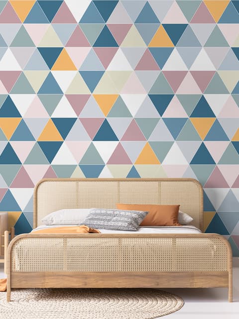 Geometric Style Colorful Triangle Wallpaper Mural