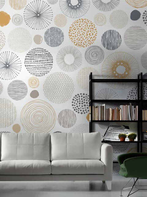 Fancy Abstract Circles Wallpaper Mural