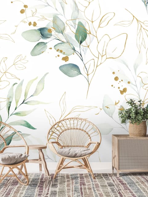 Eucalyptus Leaf Pattern Wallpaper Mural