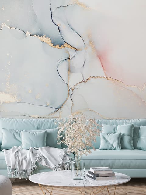 Soft Neutral Abstract Marble Art Wallpaper Mural