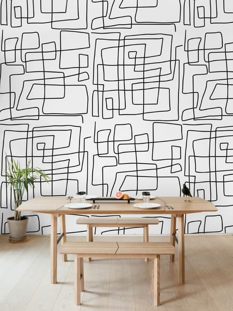 Minimalist Geometric Line Wallpaper Mural