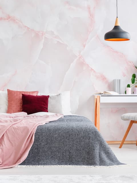 Abstract Pink Marble Stone Art Wallpaper Mural