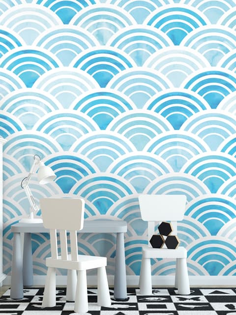 Seashell Pattern Wallpaper Mural for Nursery and Kids Room