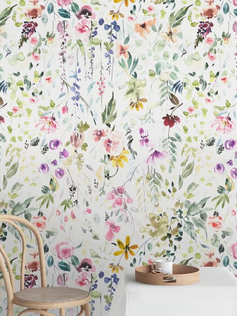 Watercolor Wildflower Wallpaper Mural