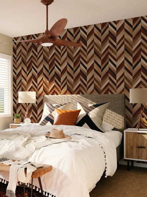 Geometric Chevron Shape Wood Effect Wallpaper Mural