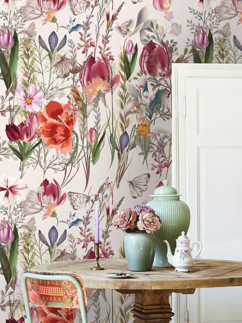 Spring Flowers Pattern Wallpaper Mural