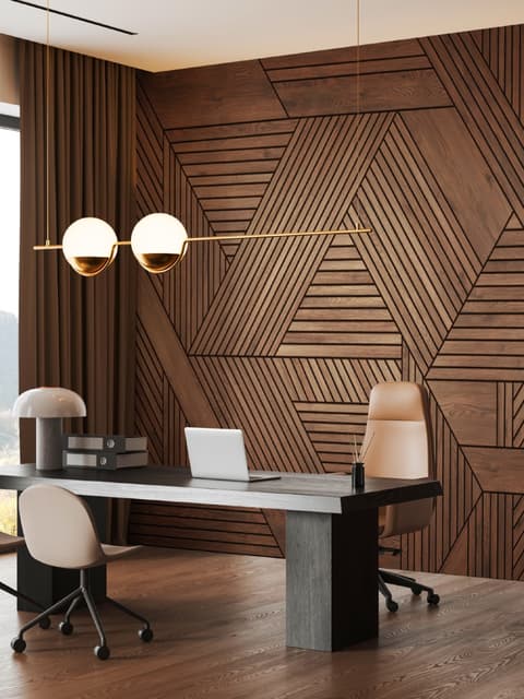 Geometric Wood Texture Effect Wallpaper Mural