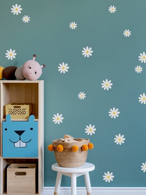 Small Cute Daisy Flowers for Kids Room Wall Decal Sticker