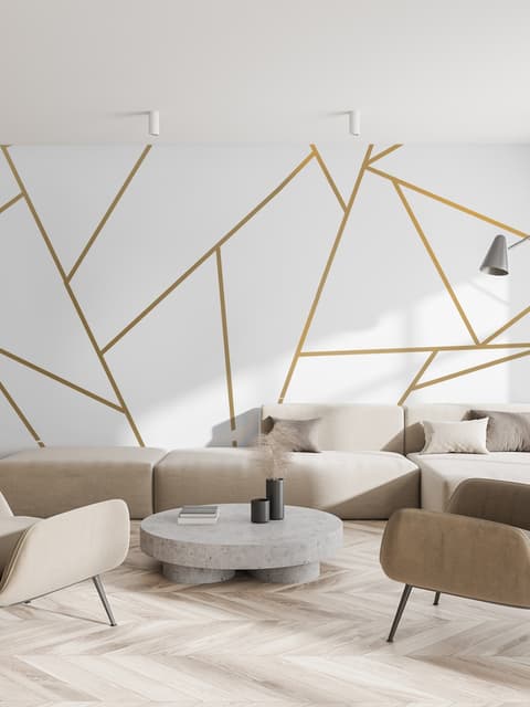 Matte Metallic Gold Strip Wall Decal 