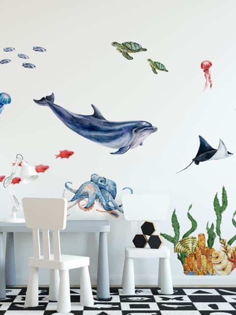 Kids Undersea Animals Wall Decal Sticker