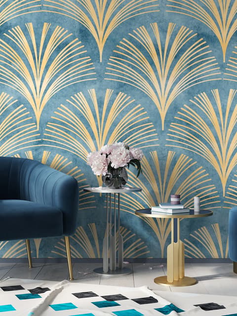 Soft Gatsby Style Art Deco Wallpaper Mural