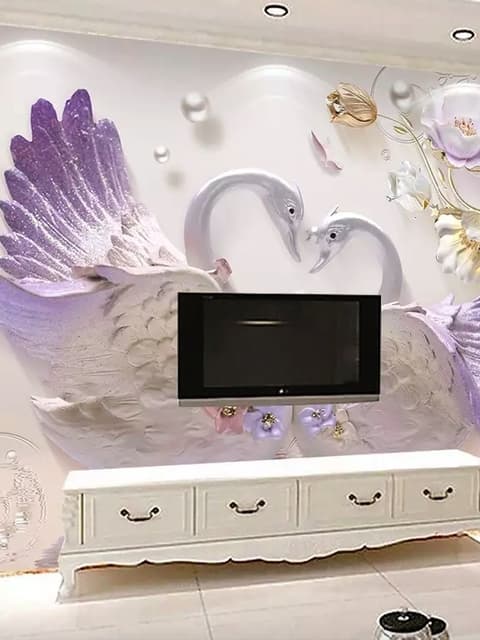 3D-Prägedesign Schwan Fototapete