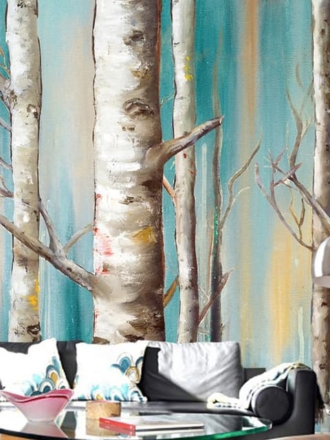 Oil Painting Tree Branch Wallpaper Mural