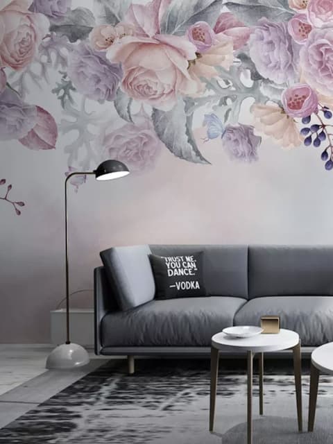 Vintage Vine Floral Wallpaper Mural