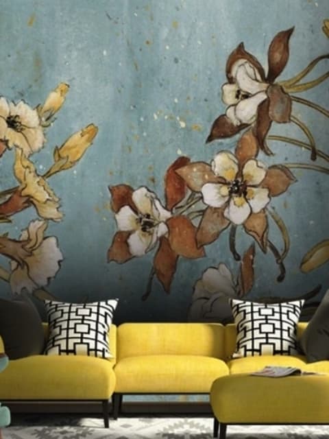 Watercolor Vintage Floral Wallpaper Mural