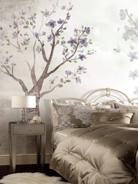 Papier peint panoramique floral magnolia aquarelle