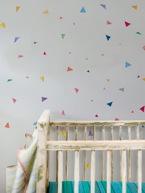 Kids Watercolor Colorful Little Triangle Wall Decal Sticker