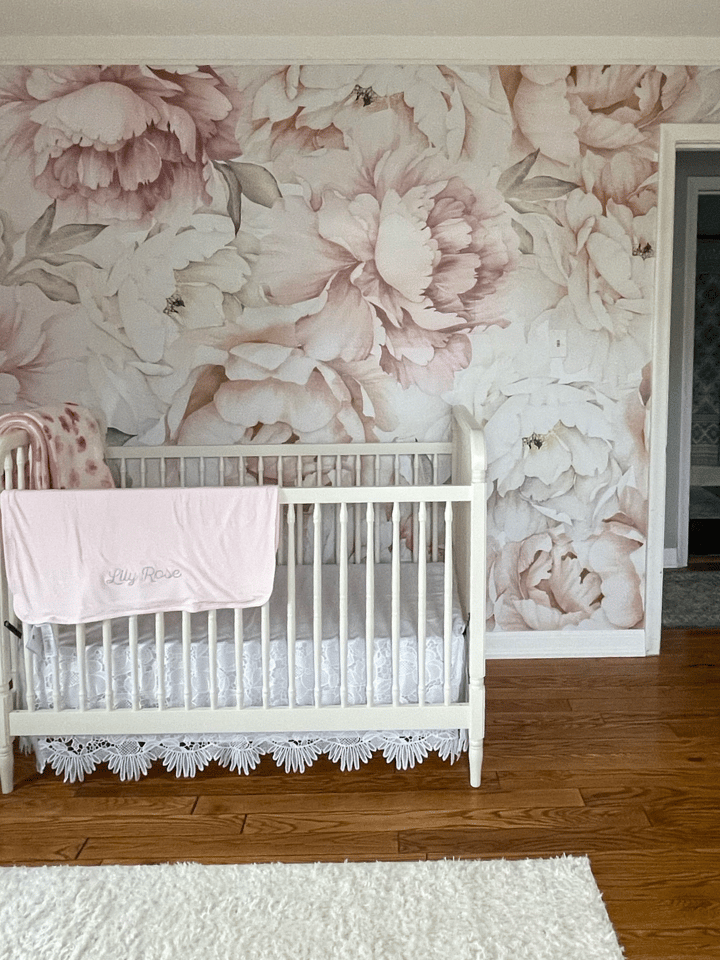 Nursery Pastel Peony Watercolor Floral For Girls Wallpaper Mural