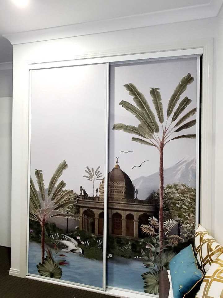 Vintage River Landscape with Mosque Historical Art Wallpaper Mural