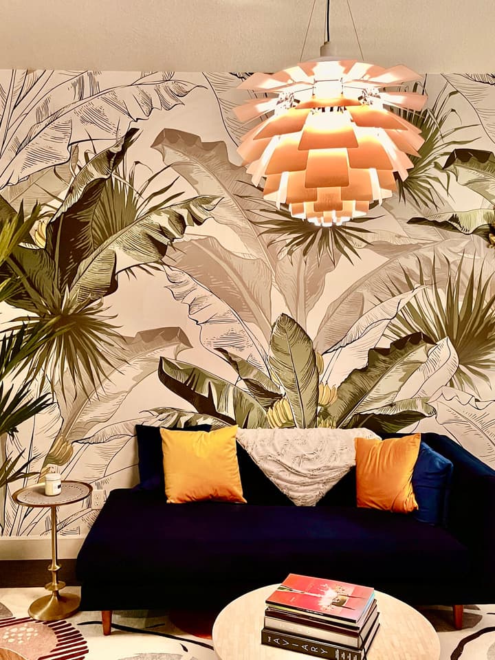 Charcoal Banana Leaf Wallpaper Wallpaper Mural