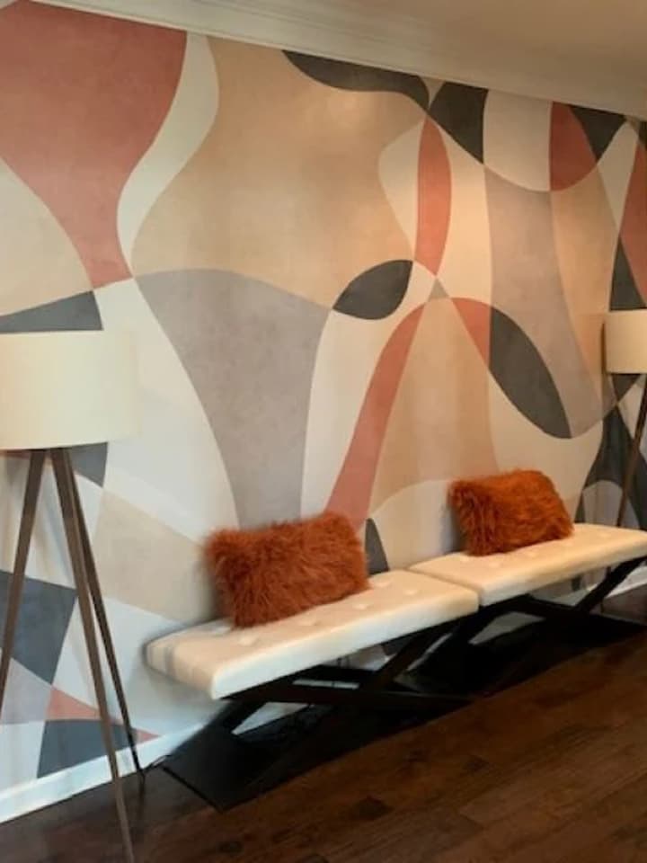 Boho Geometric Abstract Art Wallpaper Mural