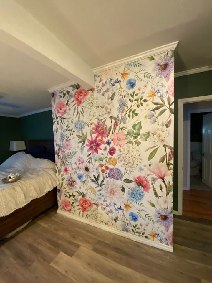 Colorful Spring Pink Wildflowers Wallpaper Mural