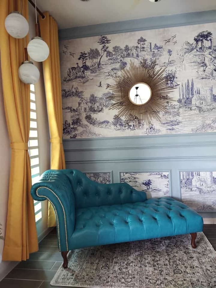 Vintage Monochrome Jouy Style Landscape Wallpaper Mural