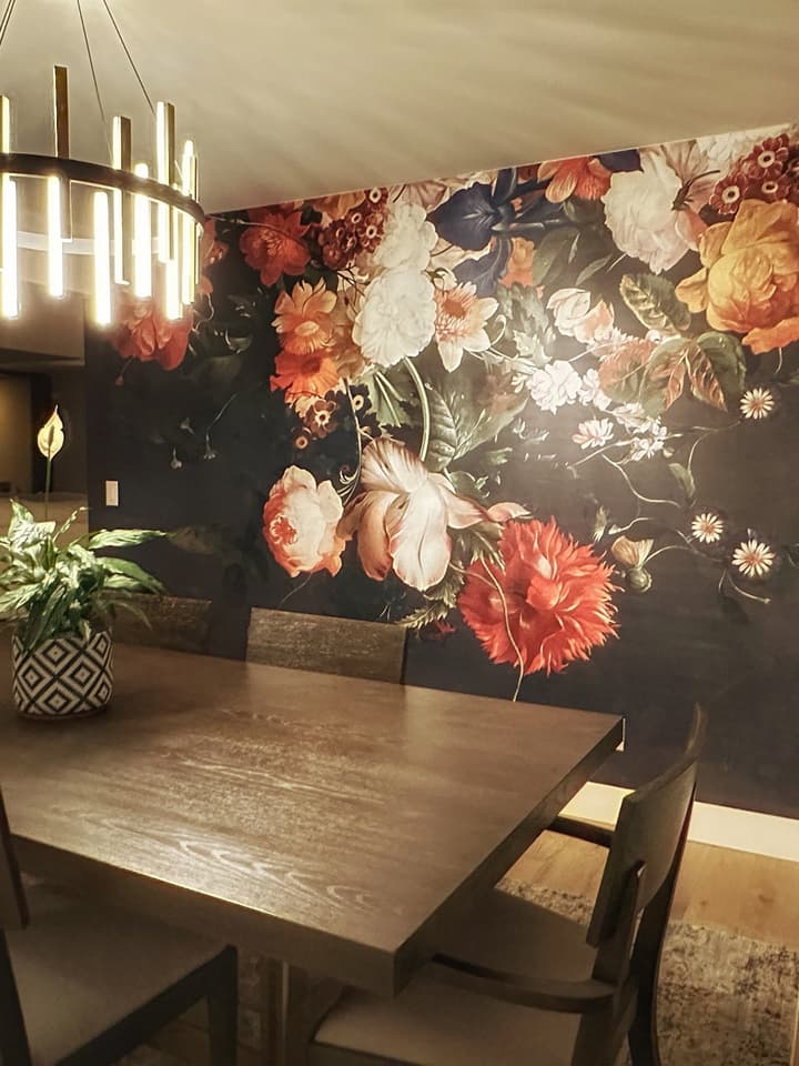 Golden Age Large and Dark Floral Wallpaper Mural