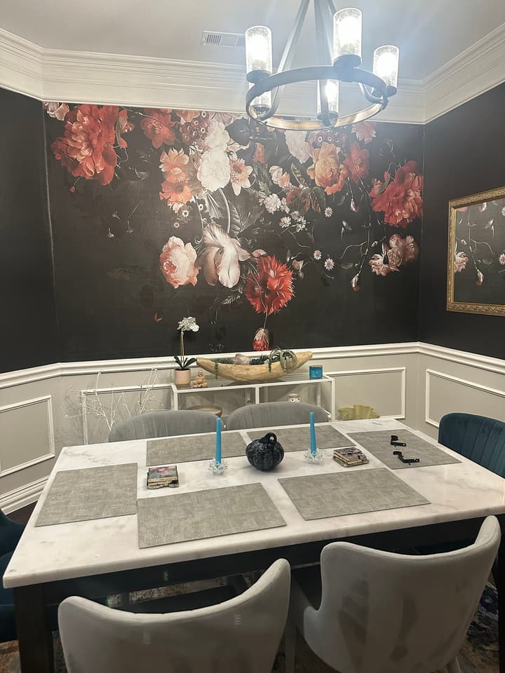 Golden Age Large and Dark Floral Wallpaper Mural