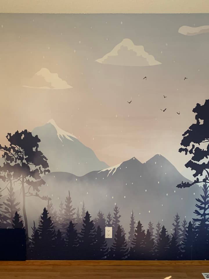 Kids Mountain Landscape with Snow Wallpaper Mural