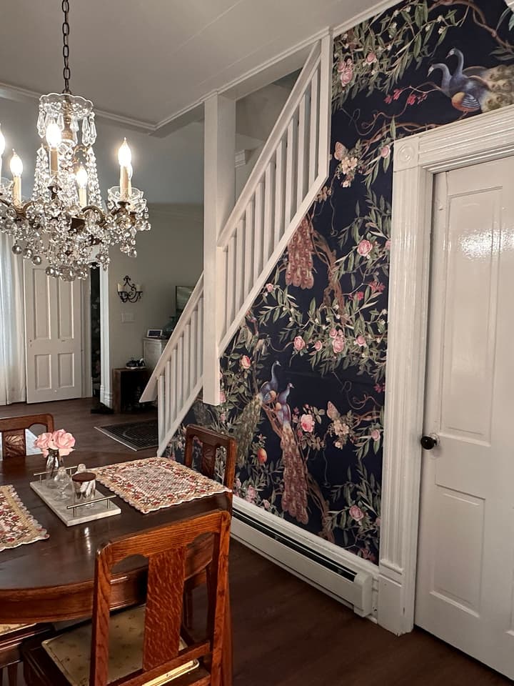 Peacock with Peony Blossom Wallpaper Mural