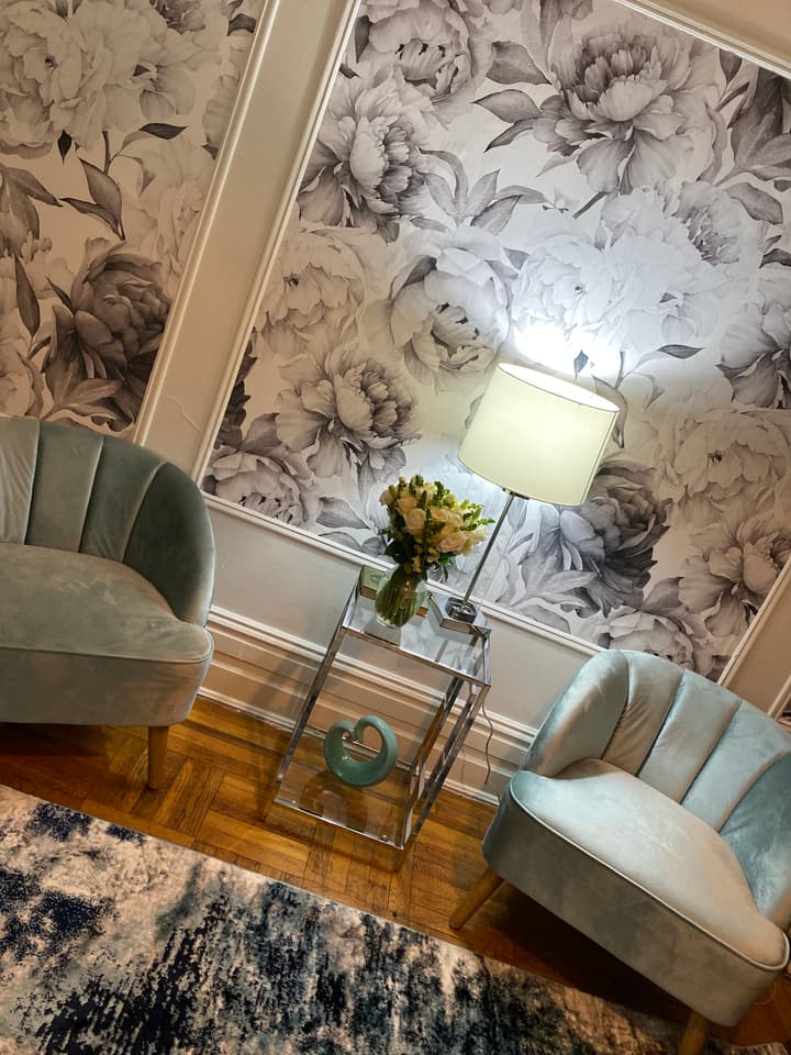 Dark Floral Charcoal Rose Flower Wallpaper Mural