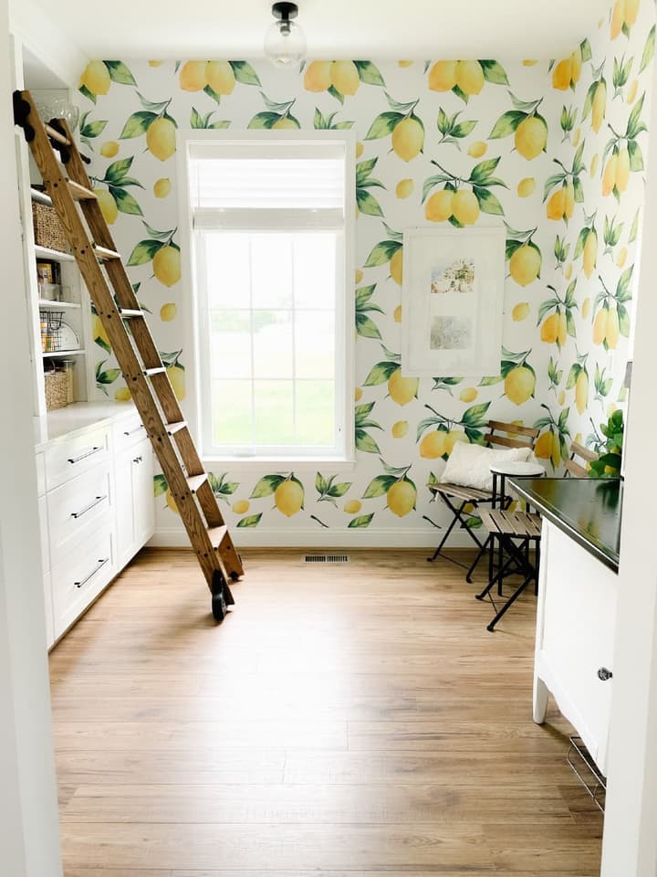 Lemon with Leaf Wallpaper Mural