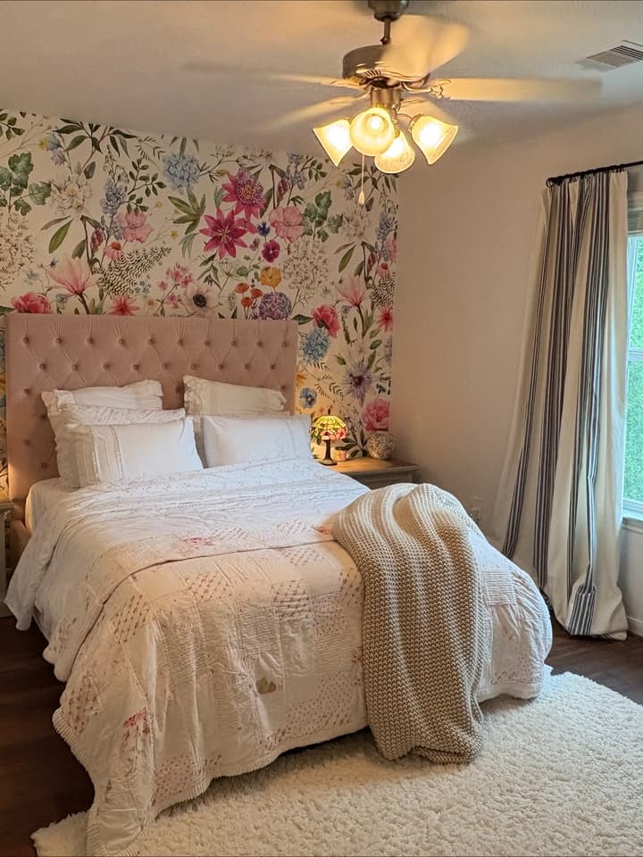 Colorful Spring Pink Wildflowers Wallpaper Mural