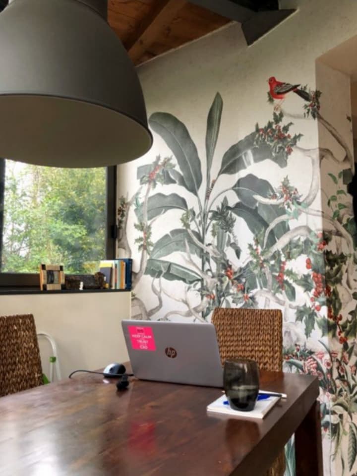 Tropical Leaves with Berries Wallpaper Mural