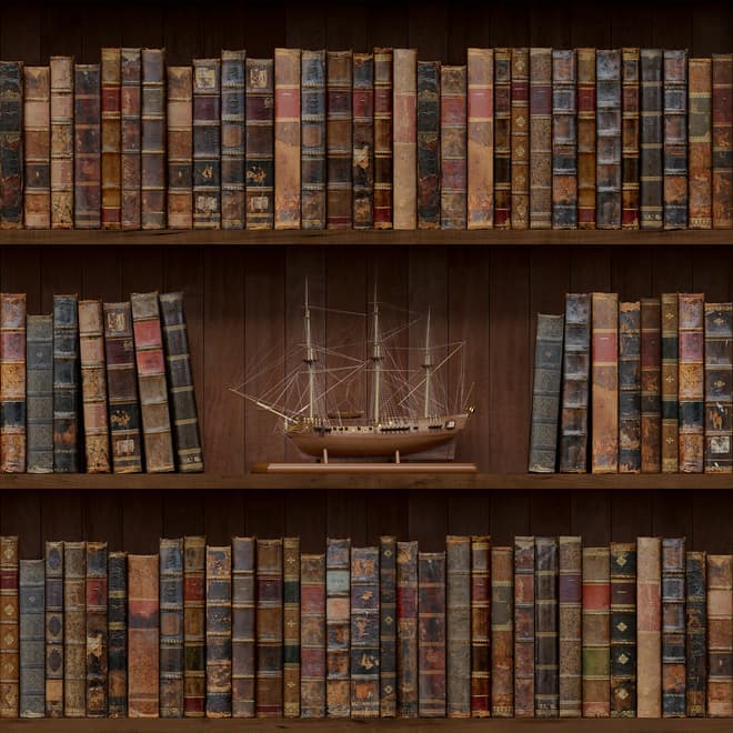 Vintage Bibliothek Fototapete