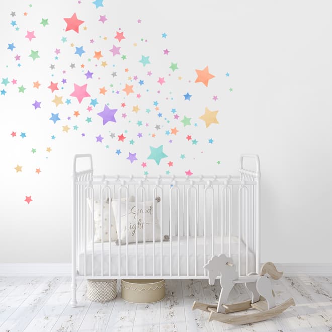 Aquarelle colorée Petites étoiles Stickers muraux Sticker