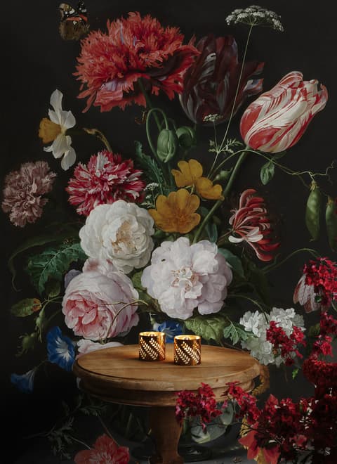 Dutch Florals Still Life Flowers in Vase Wallpaper Mural