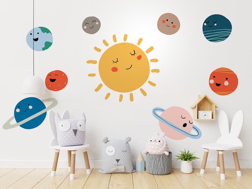 Kids Wall Decal Sun and Planets Wall Decals
