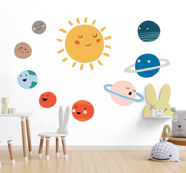 Kids Wall Decal Sun and Planets Wall Decals