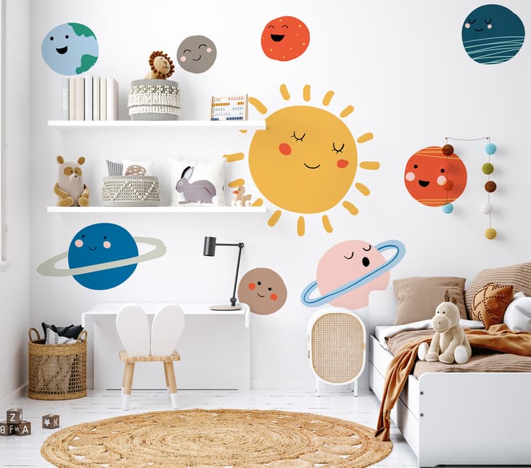 Kids Wall Decal Sun and Planets Wall Decals