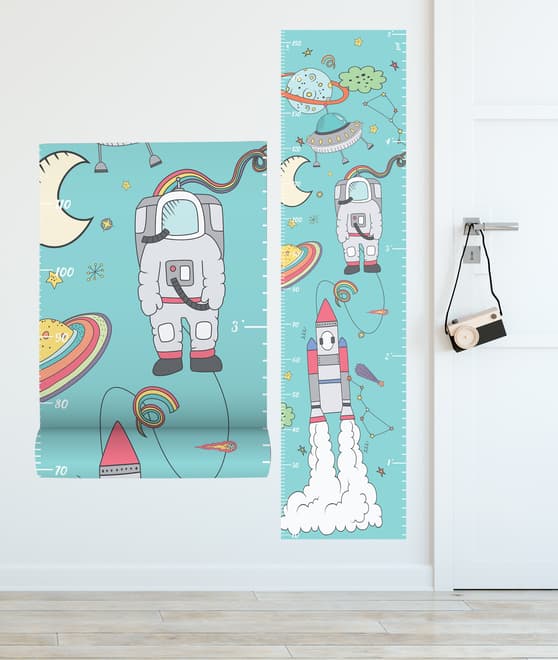Kids Space Growth Chart Wall Sticker Decal