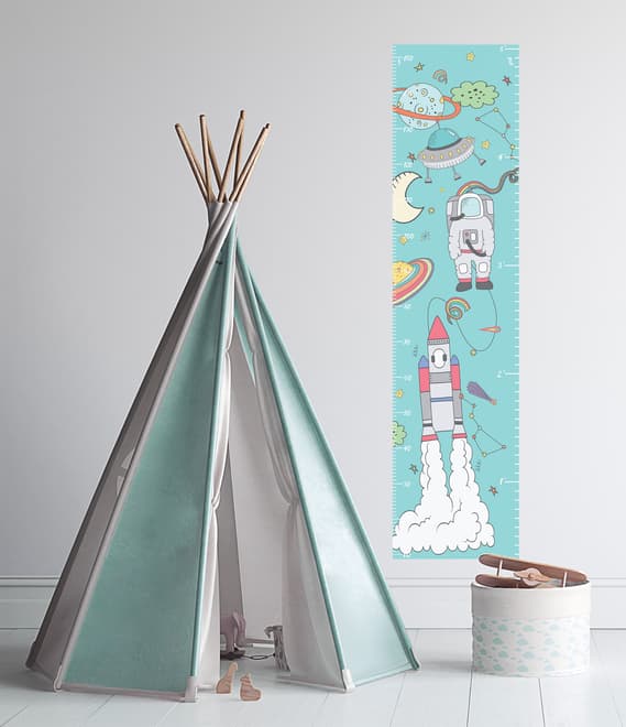 Kids Space Growth Chart Wall Sticker Decal