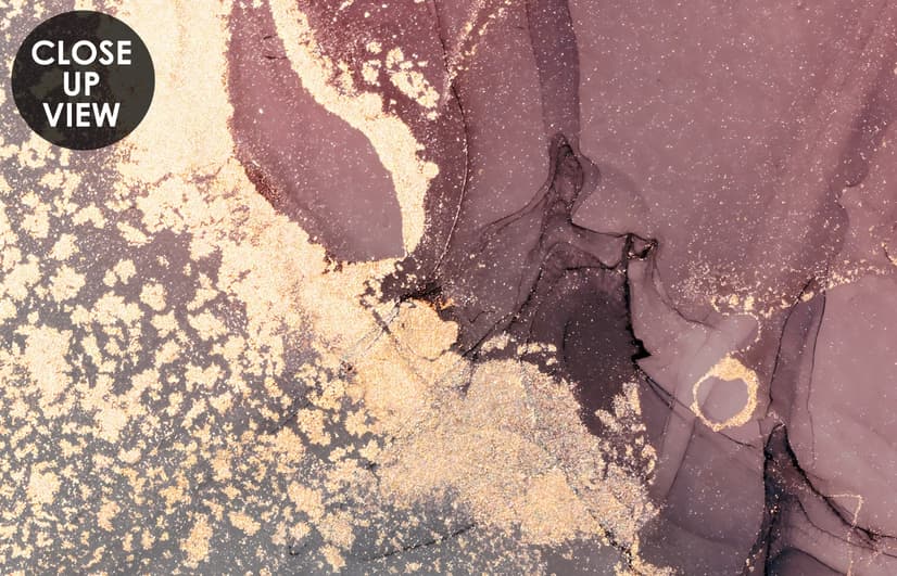 Blue Gold Look Marble with Splash Wallpaper Mural