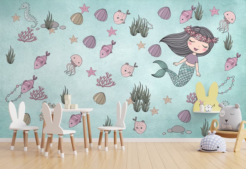 Mermaid Ariel in the Underwater Wallpaper Mural