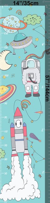 Kids Space Growth Chart Wall Sticker Decal