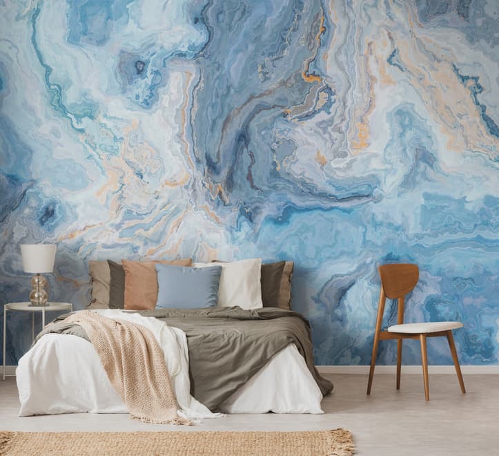 Turquoise Wave Pattern Wallpaper Mural