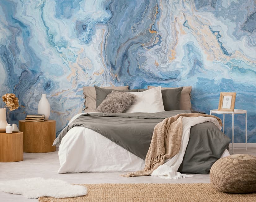 Turquoise Wave Pattern Wallpaper Mural