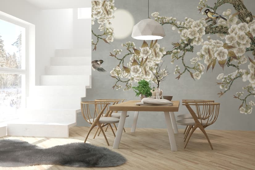 White Plum Blossom Wallpaper Mural